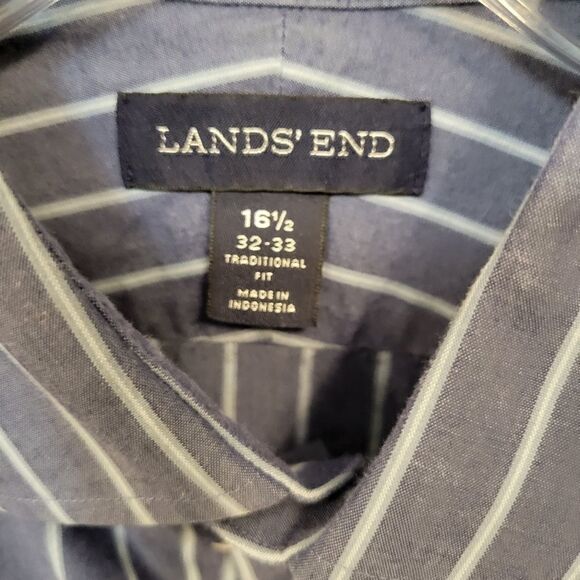 Land's End Mens Long Sleeve Dress Shirt Size 16.5 32/33" Pre-owned - Picture 3 of 3